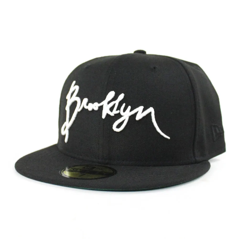 Brooklyn New Era 59Fifty Fitted Hat (Black Green Under Brim)