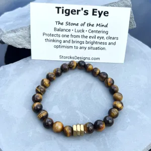 Brown Tiger's Eye Beaded Bracelet