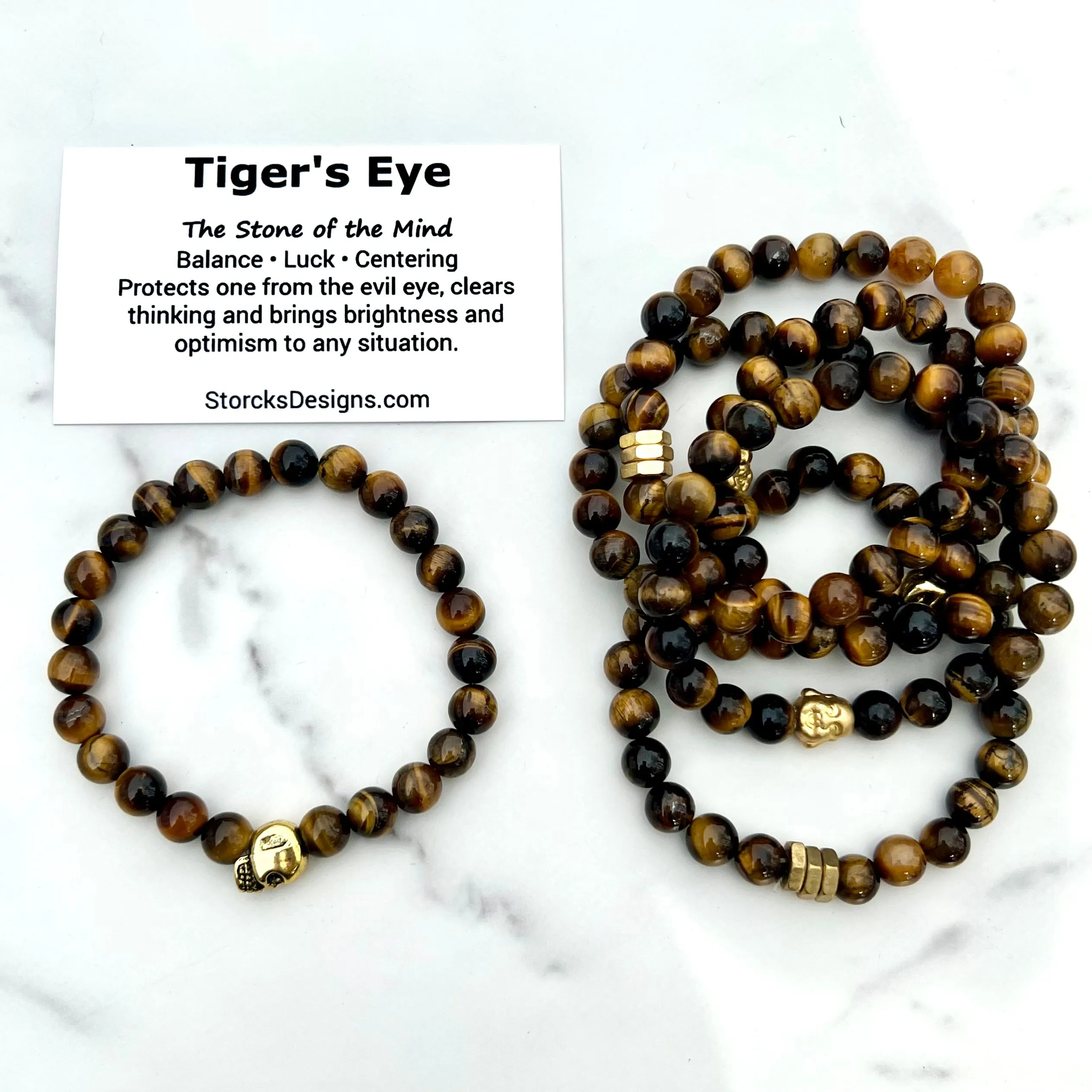 Brown Tiger's Eye Beaded Bracelet