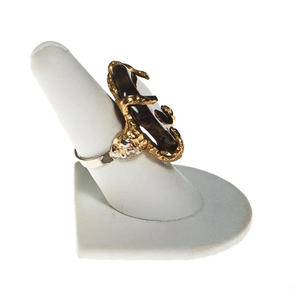 Brutalis Modern Spotted Agate Statement Ring