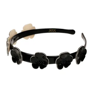 Camellia 1.5 cm Black Alice Band