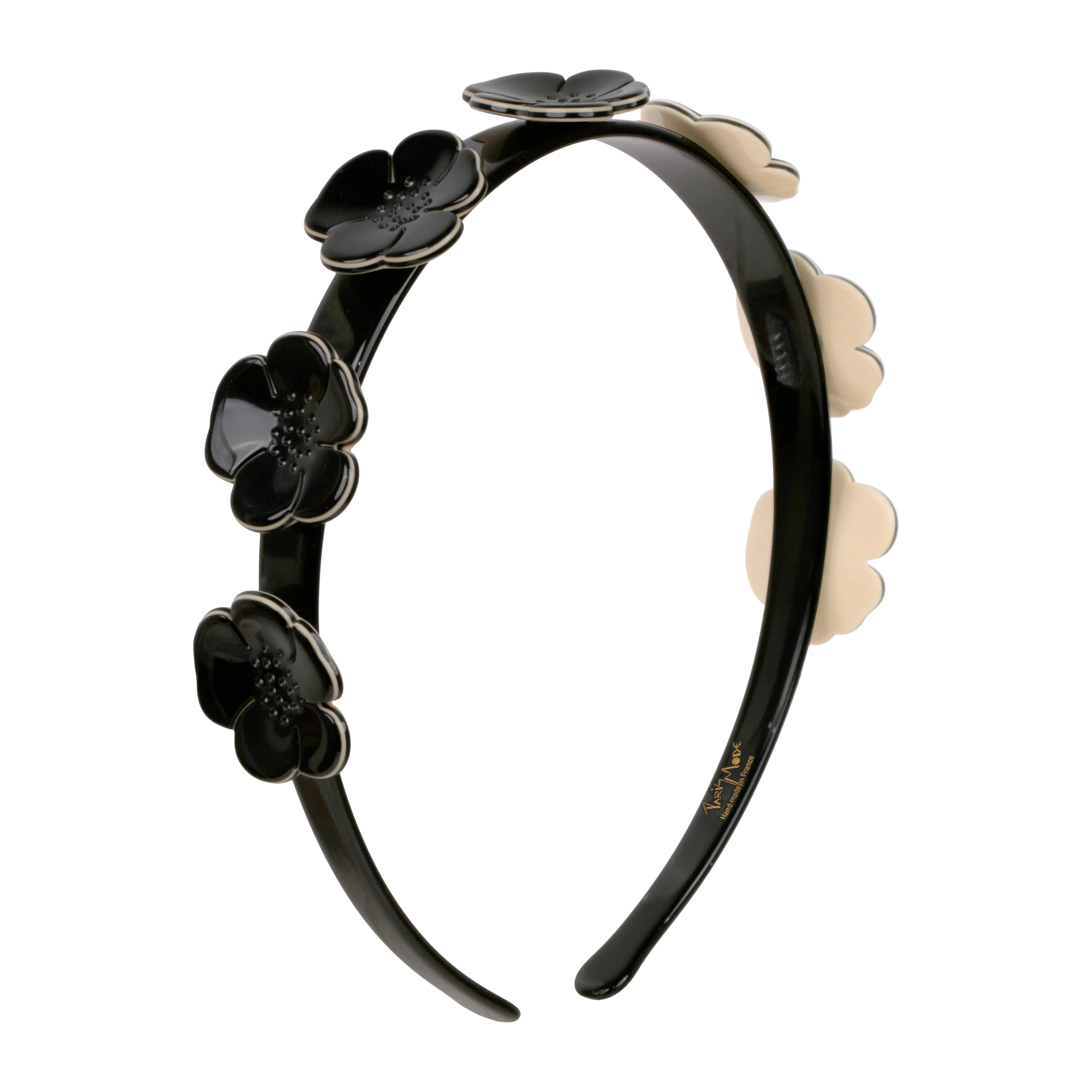 Camellia 1.5 cm Black Alice Band