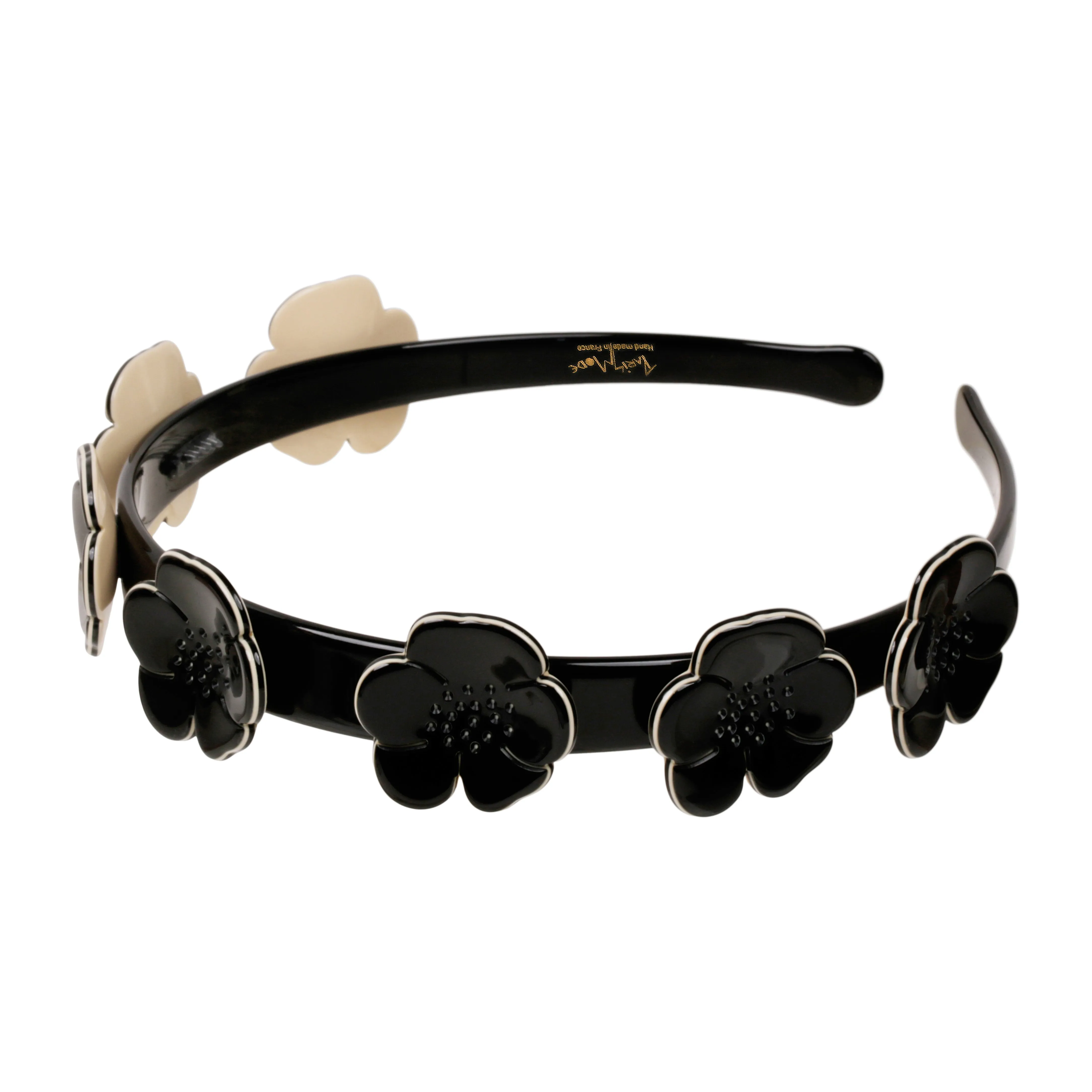 Camellia 1.5 cm Black Alice Band