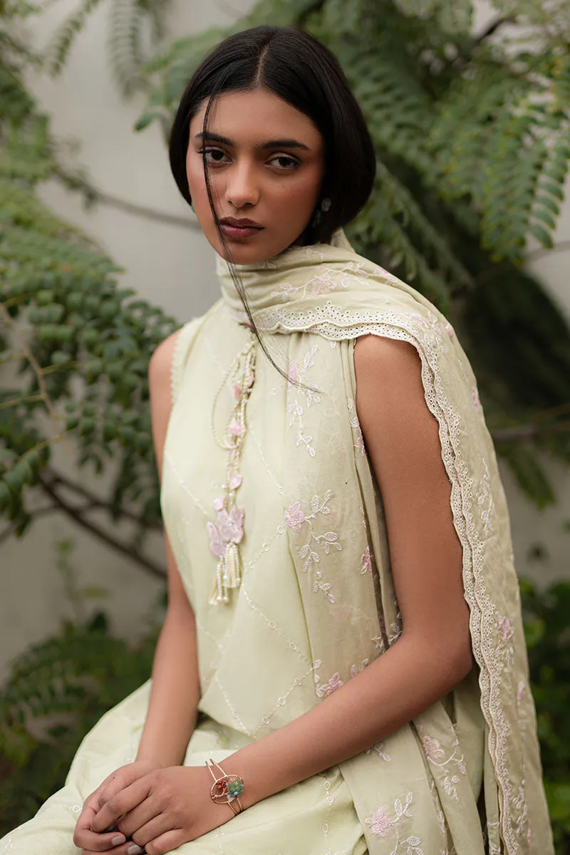 CANARY GREEN- 3PC EMBROIDERED LAWN SUIT