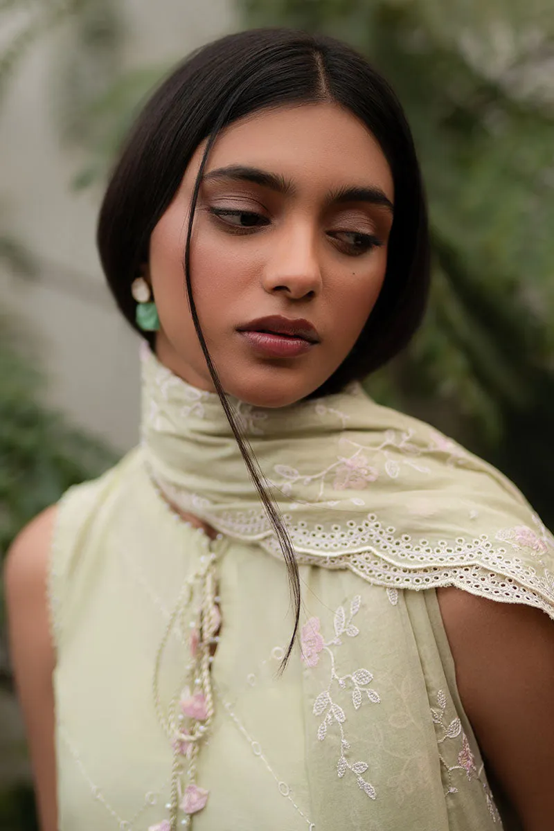 CANARY GREEN- 3PC EMBROIDERED LAWN SUIT