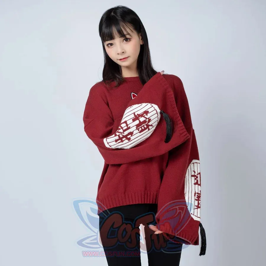 Cartoon Fox face Embroidery Tassels Sweater Pullover mp005913