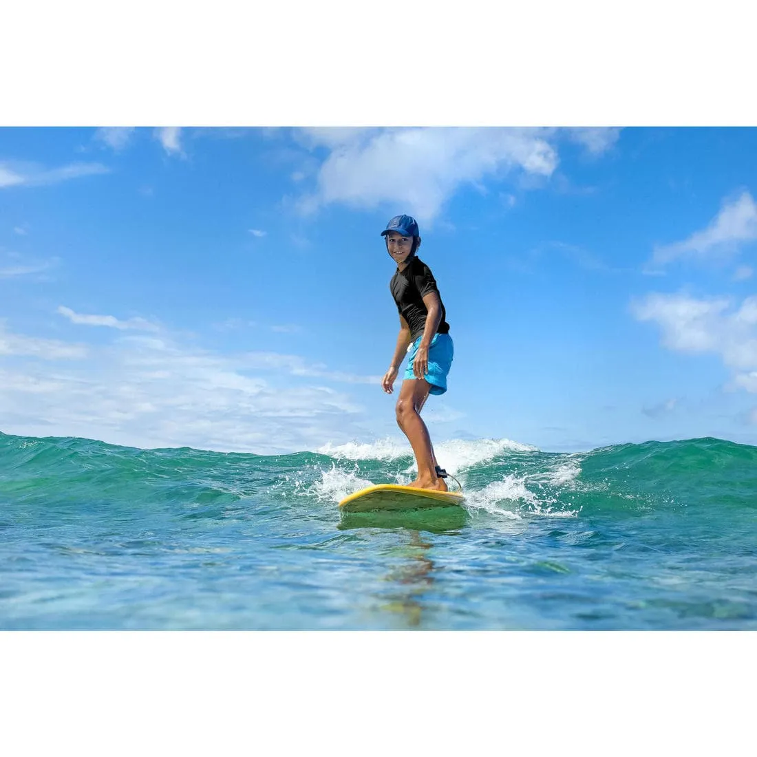 Casquette surf anti UV enfant bleu