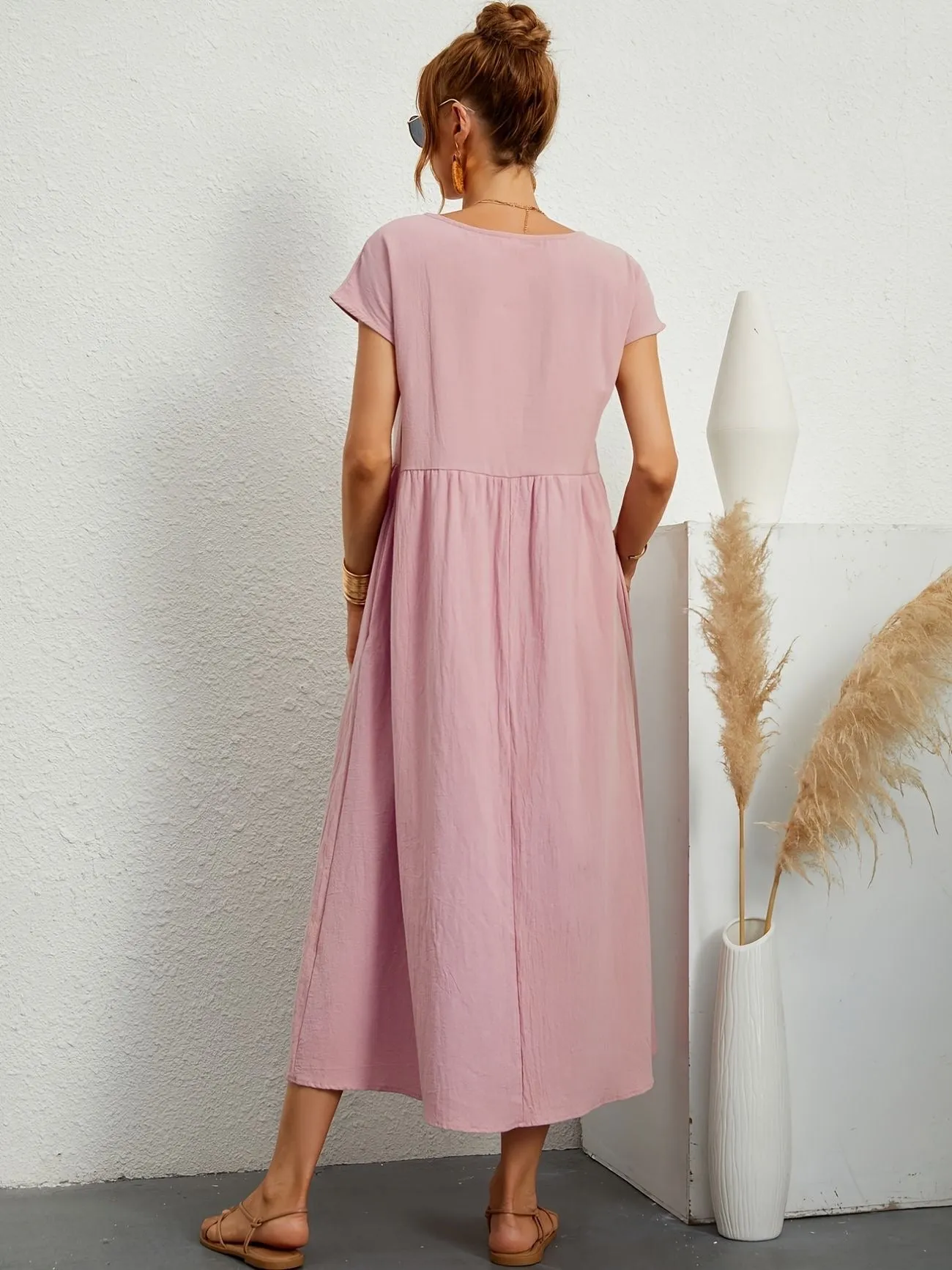 Casual Maxi Dress | Short Sleeve, Flowy & Comfortable