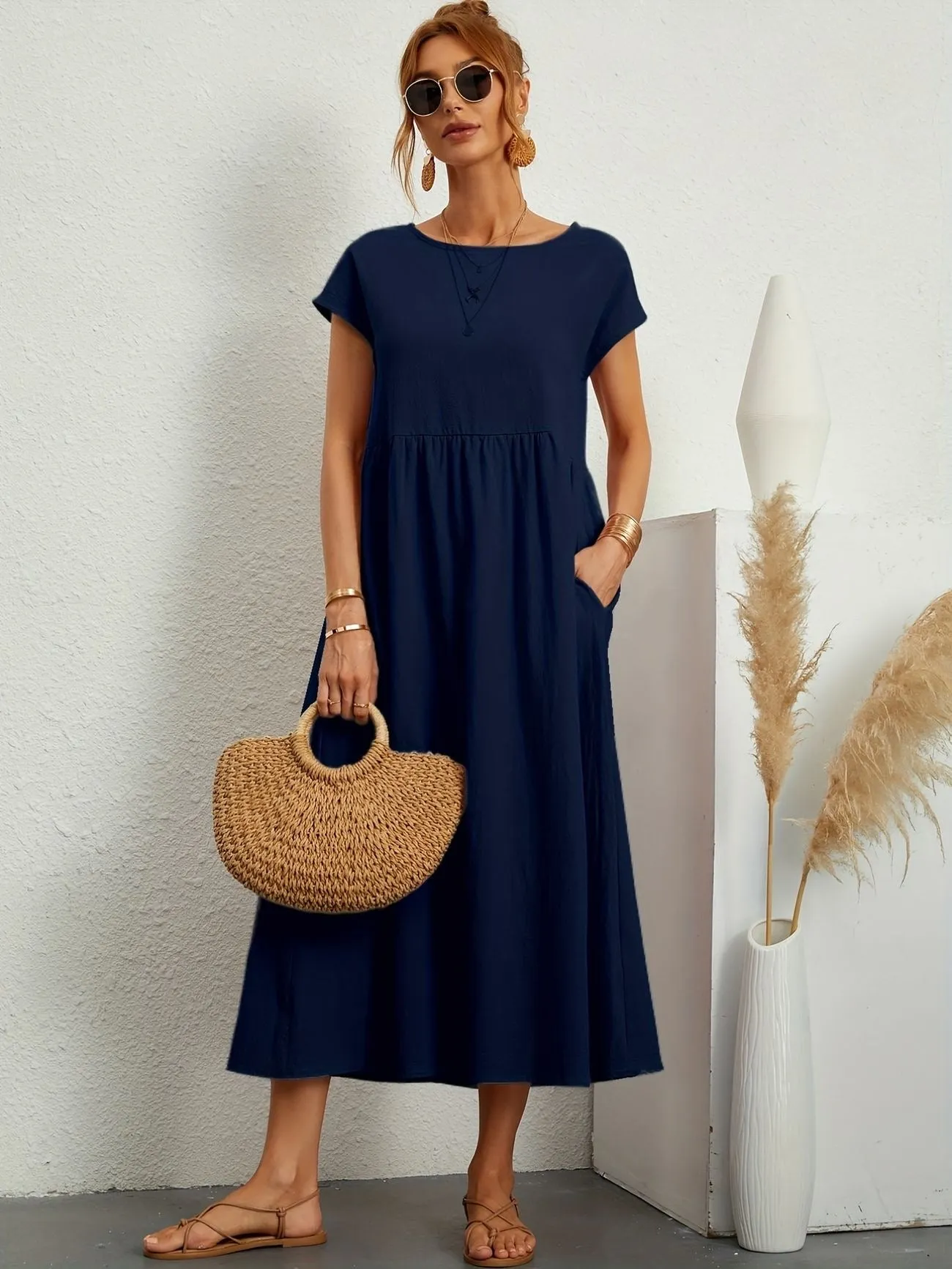 Casual Maxi Dress | Short Sleeve, Flowy & Comfortable