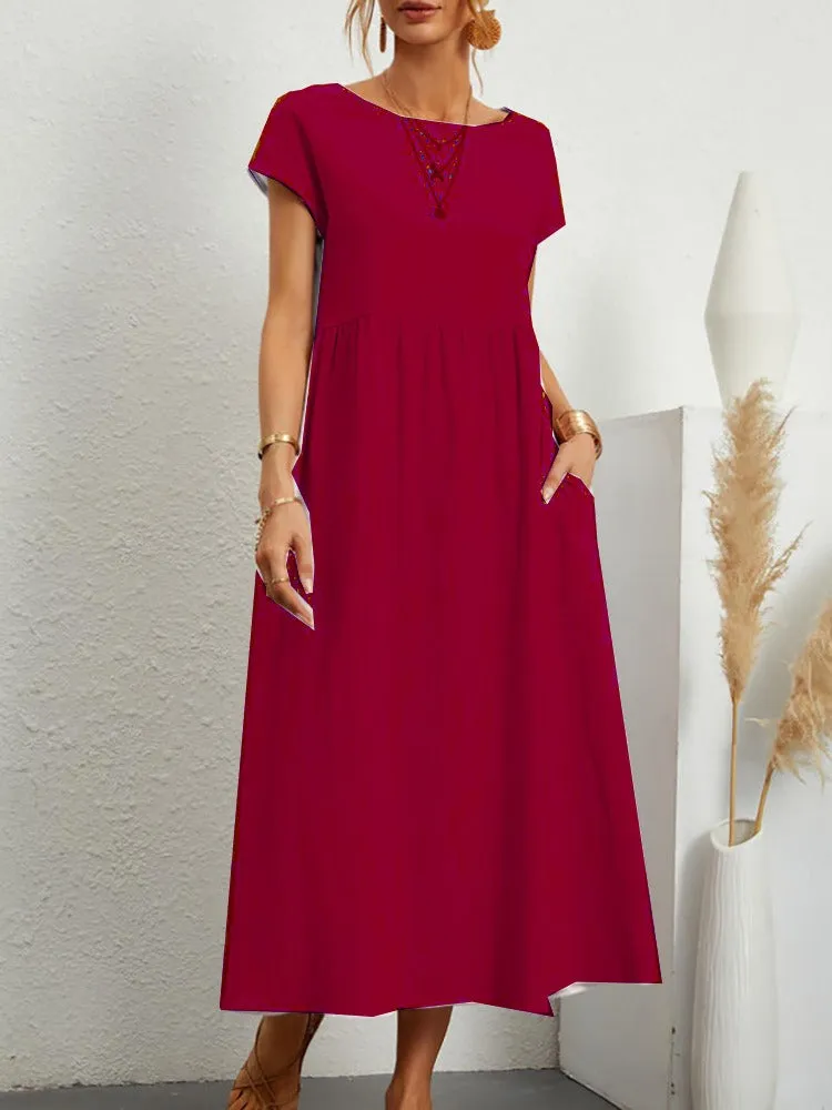 Casual Maxi Dress | Short Sleeve, Flowy & Comfortable