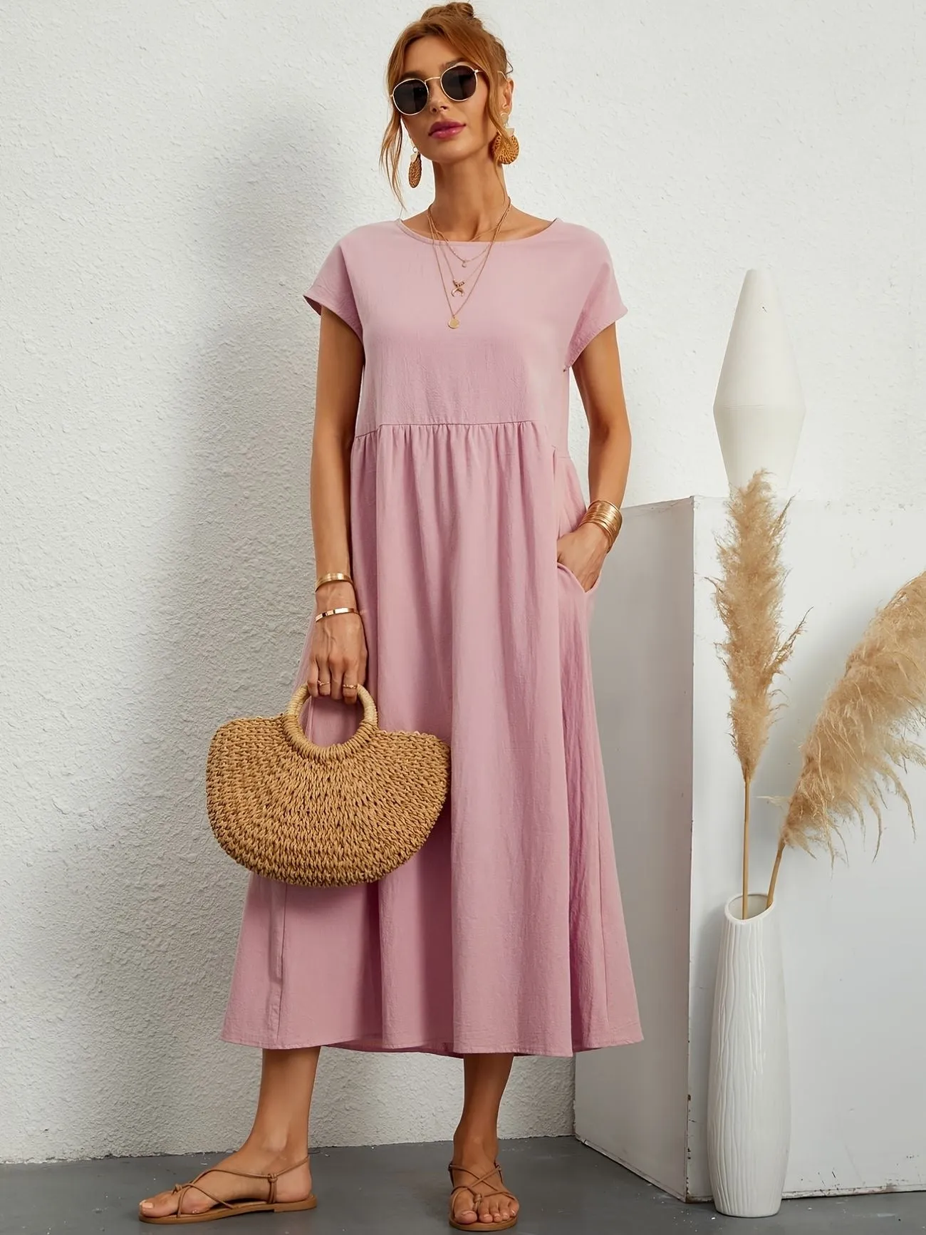 Casual Maxi Dress | Short Sleeve, Flowy & Comfortable