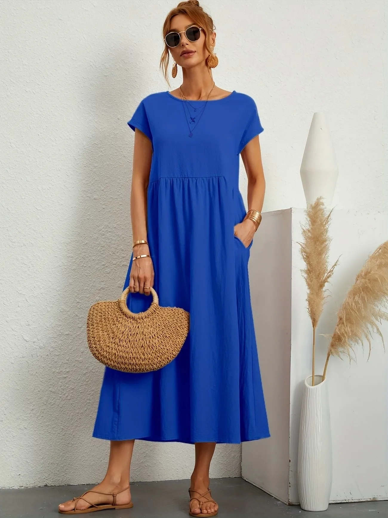 Casual Maxi Dress | Short Sleeve, Flowy & Comfortable
