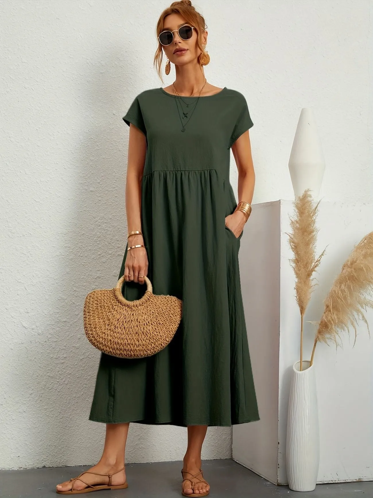 Casual Maxi Dress | Short Sleeve, Flowy & Comfortable