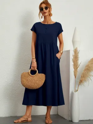 Casual Maxi Dress | Short Sleeve, Flowy & Comfortable