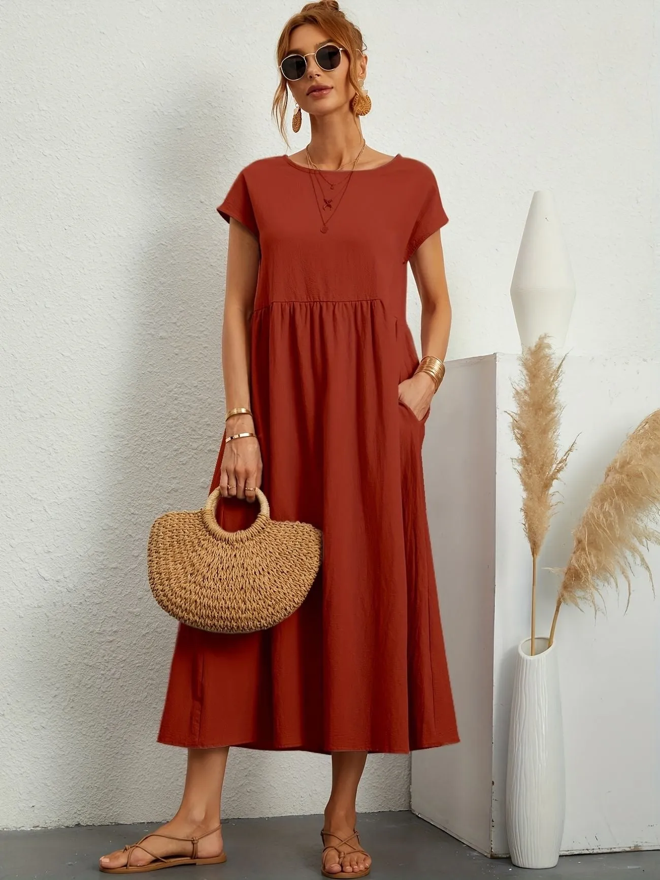 Casual Maxi Dress | Short Sleeve, Flowy & Comfortable