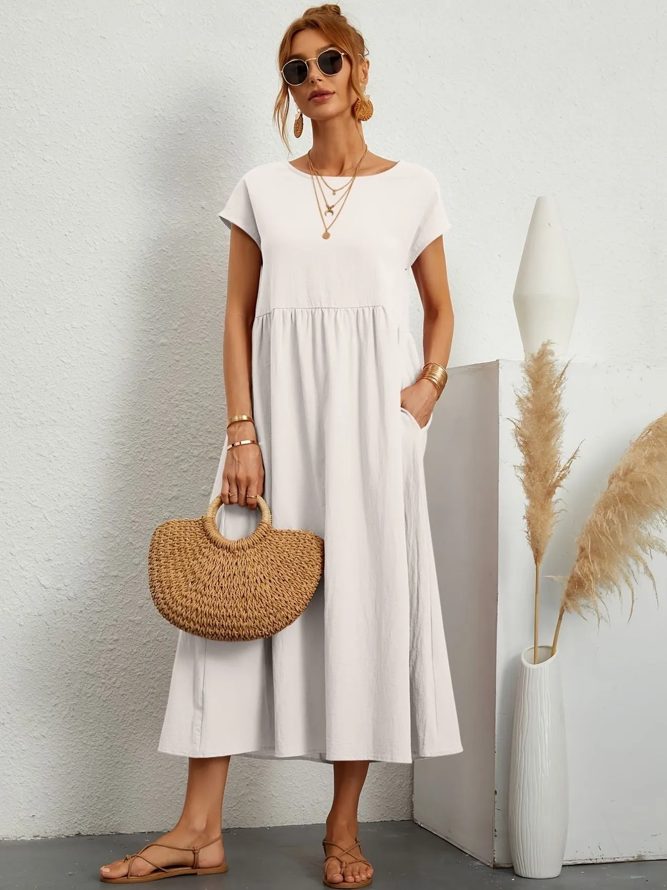 Casual Maxi Dress | Short Sleeve, Flowy & Comfortable