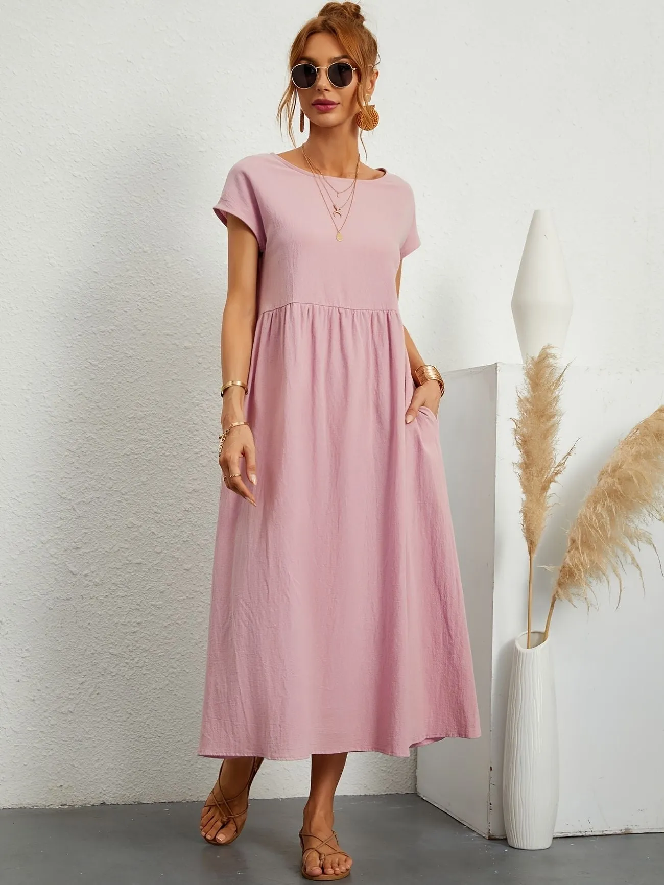 Casual Maxi Dress | Short Sleeve, Flowy & Comfortable