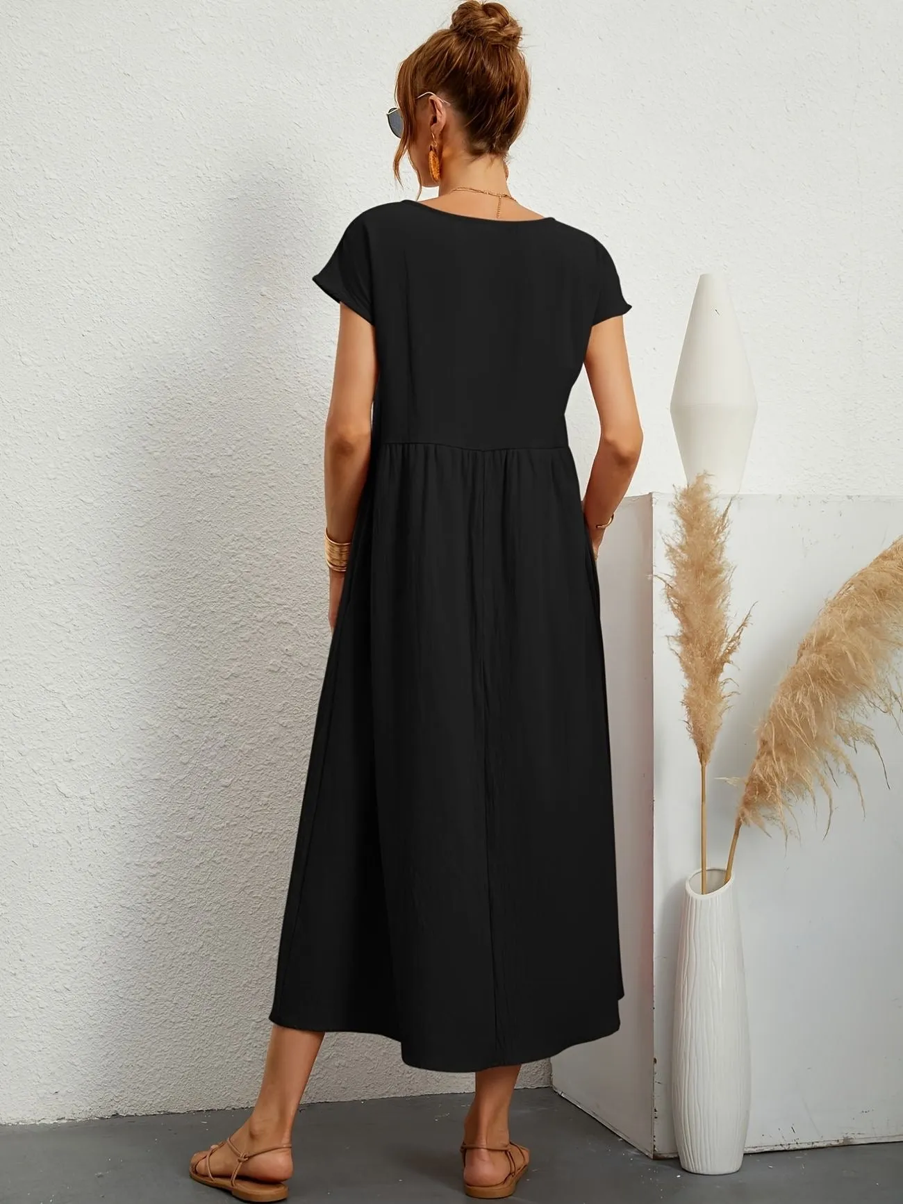 Casual Maxi Dress | Short Sleeve, Flowy & Comfortable