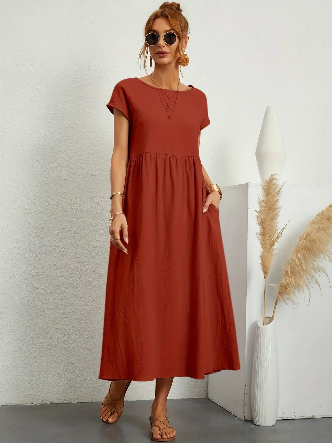 Casual Maxi Dress | Short Sleeve, Flowy & Comfortable