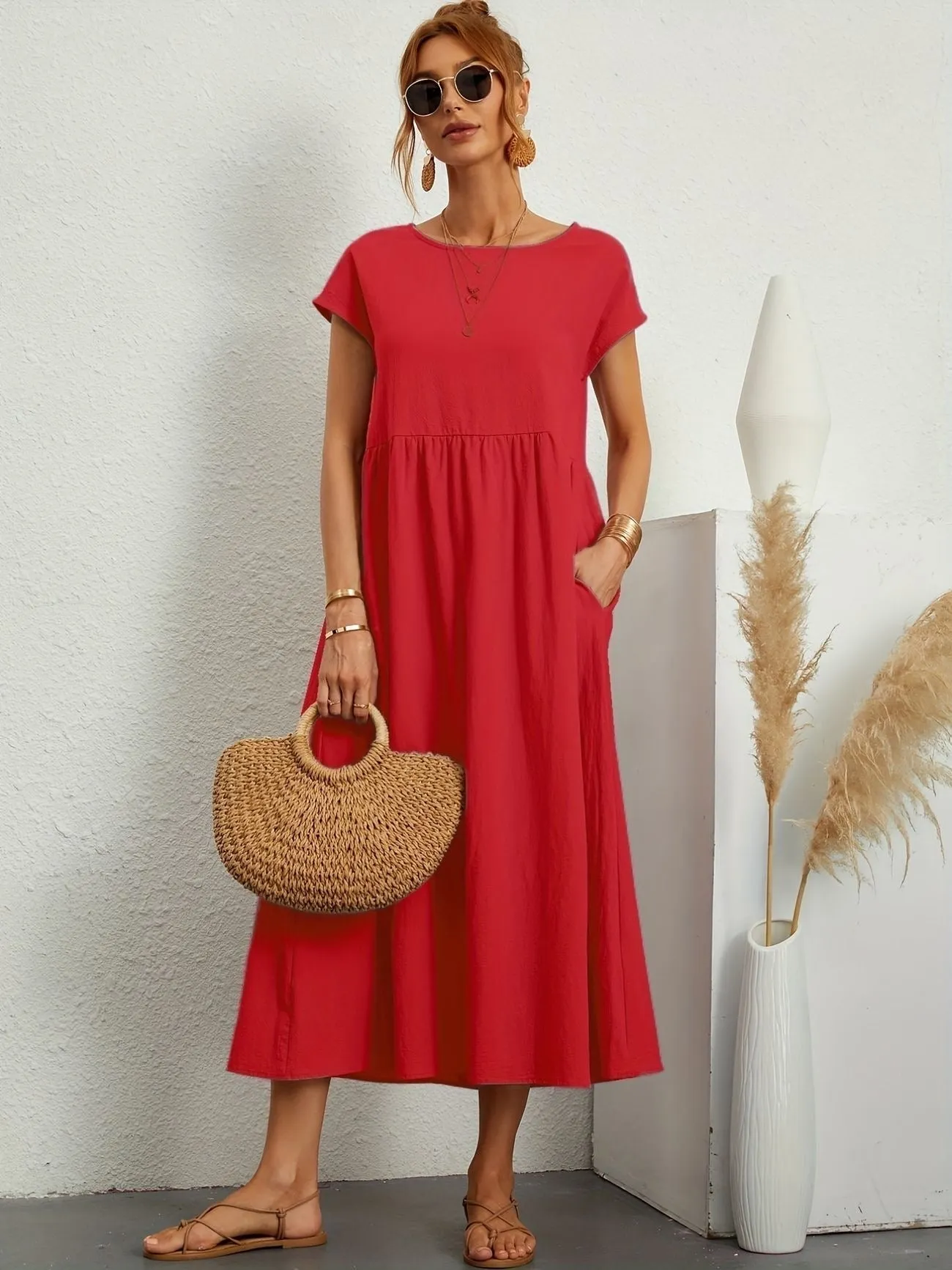 Casual Maxi Dress | Short Sleeve, Flowy & Comfortable