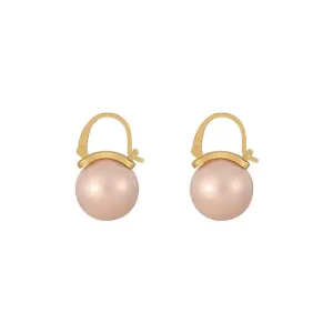 Champagne Pearl & 18K Gold-Plated Huggie Earrings