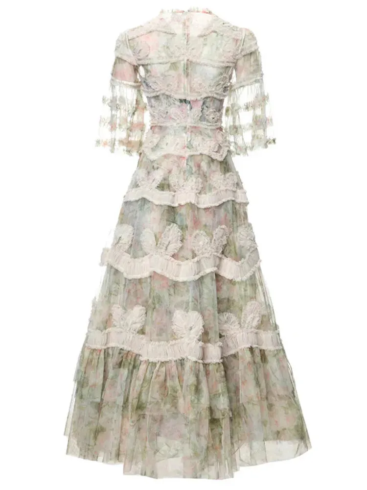 Chantal Mesh Spliced Elegant Dress