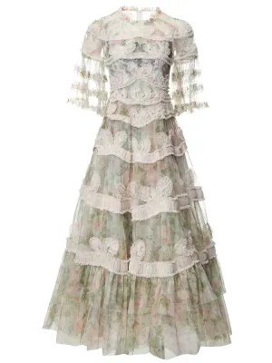 Chantal Mesh Spliced Elegant Dress