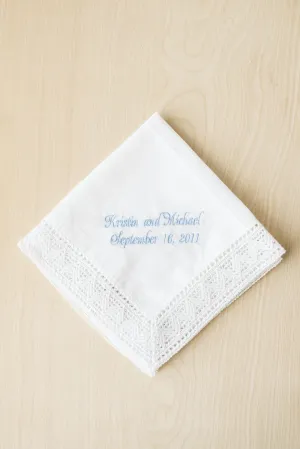 Chapel Lace Embroidered Bridal Handkerchief