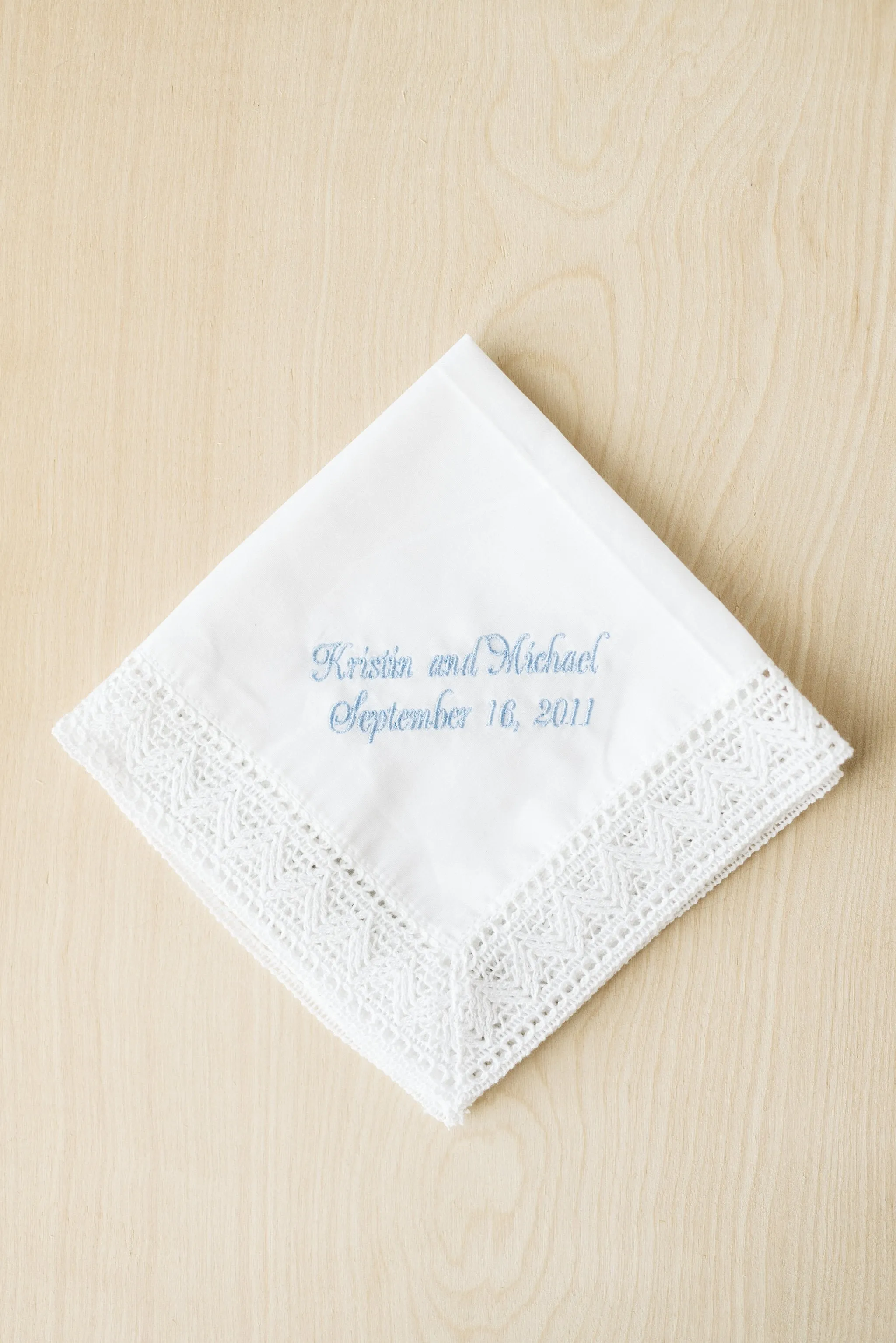 Chapel Lace Embroidered Bridal Handkerchief