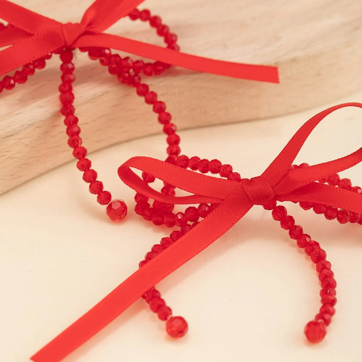 Chic Beaded Crystal Bowknot Earrings