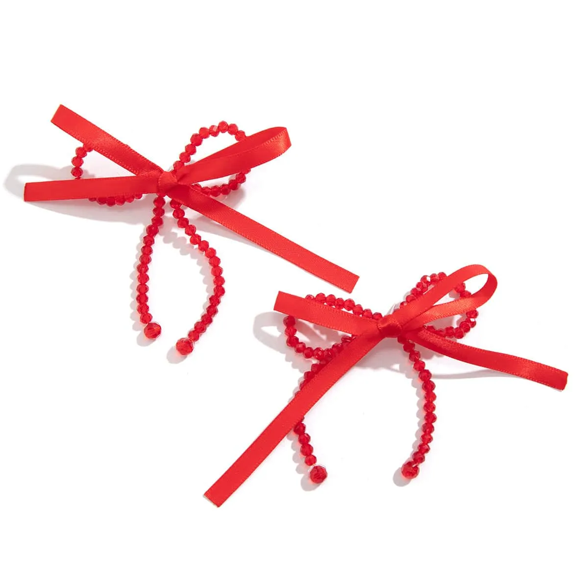 Chic Beaded Crystal Bowknot Earrings