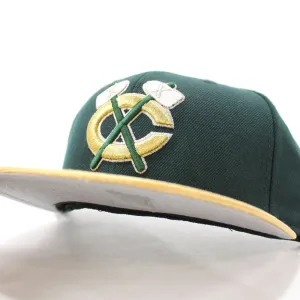 Chicago Blackhawks New Era 59FIFTY Fitted Hat (Hunter M Gold Gray Under Brim)