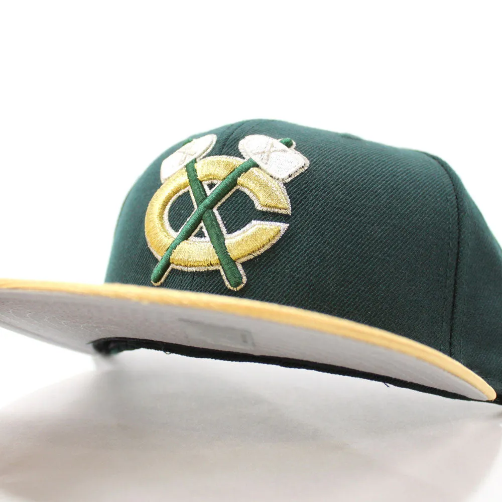 Chicago Blackhawks New Era 59FIFTY Fitted Hat (Hunter M Gold Gray Under Brim)