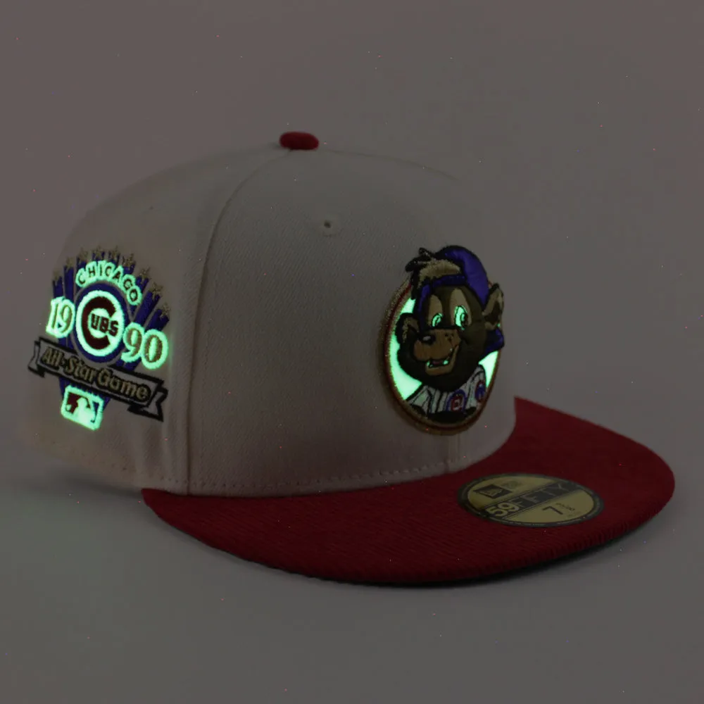 Chicago Cubs 1990 All Star Game New Era 59Fifty Fitted Hat (Chrome White Red Green Under Brim)