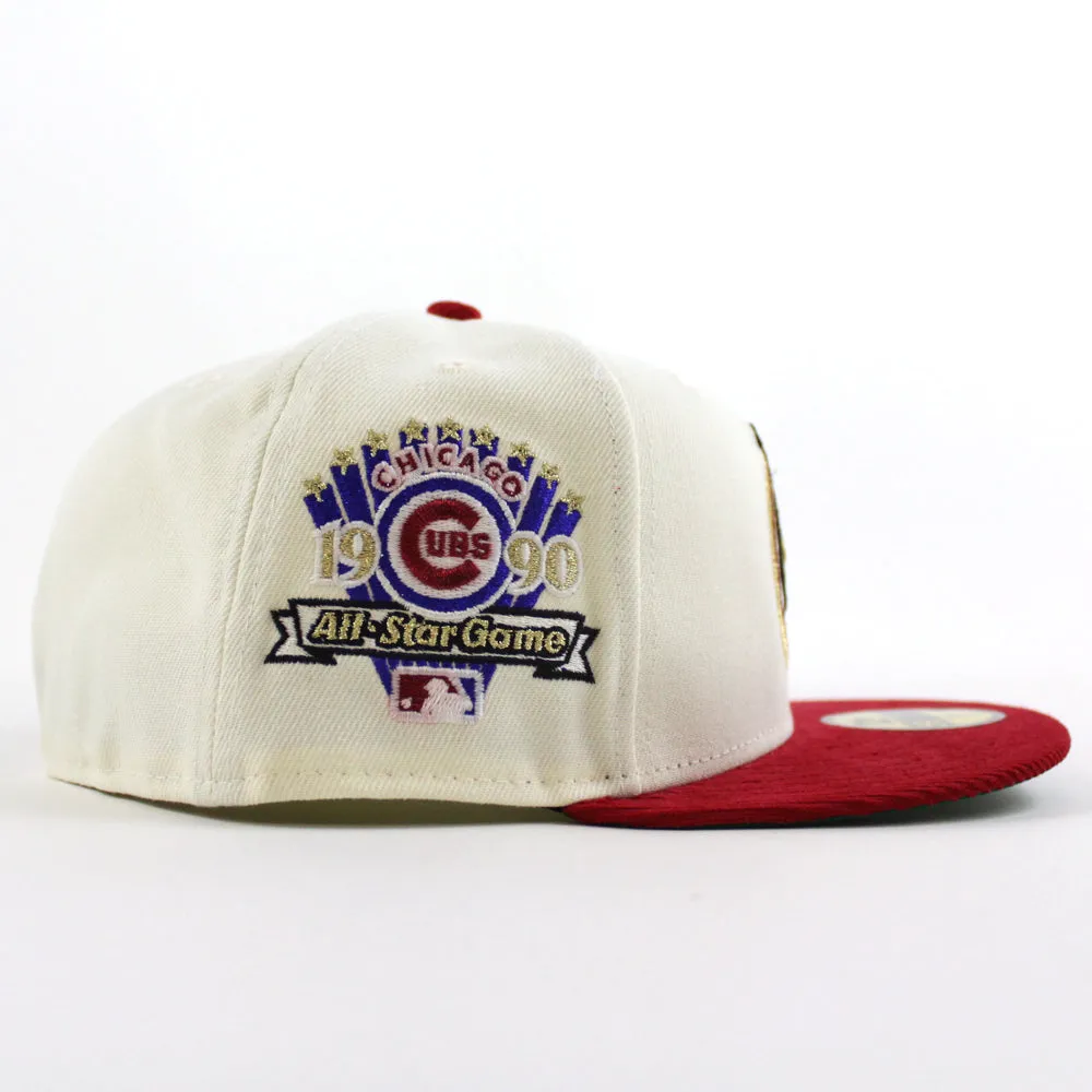 Chicago Cubs 1990 All Star Game New Era 59Fifty Fitted Hat (Chrome White Red Green Under Brim)