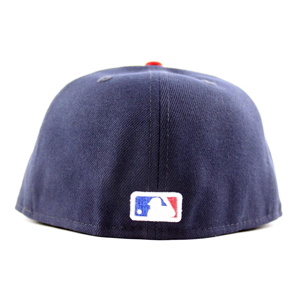 Chicago Cubs Mascot Cub Patch New Era 59Fifty Fitted Hat (Navy Scarlet Green Under Brim)