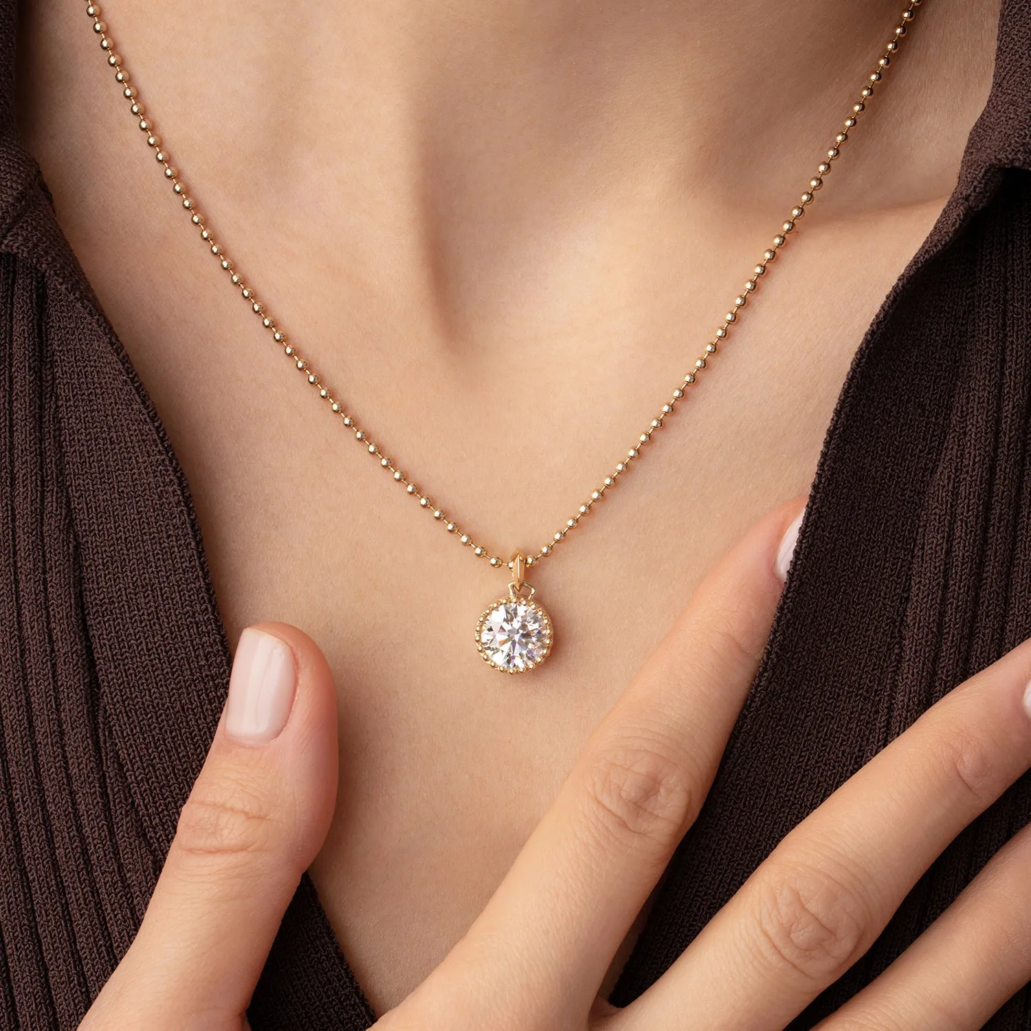 Clarity Diamond™ 3.00ct Lab Grown Round Diamond Pocket Watch Pendant
