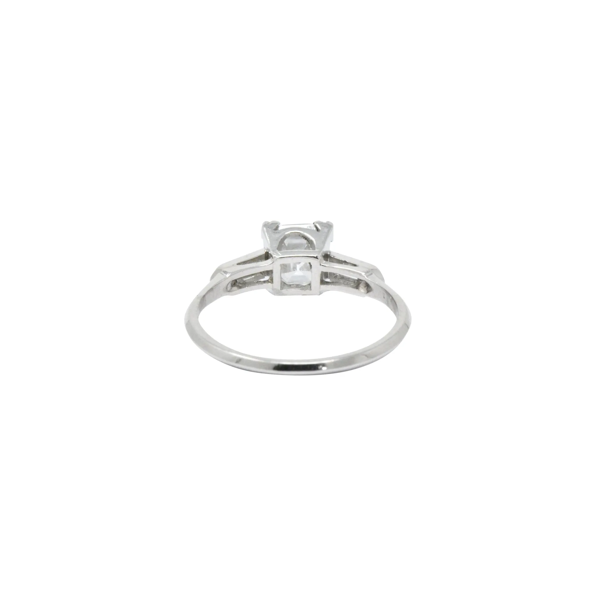 Classy 1.07 CTW Asscher Cut Diamond & Platinum Engagement Ring GIA