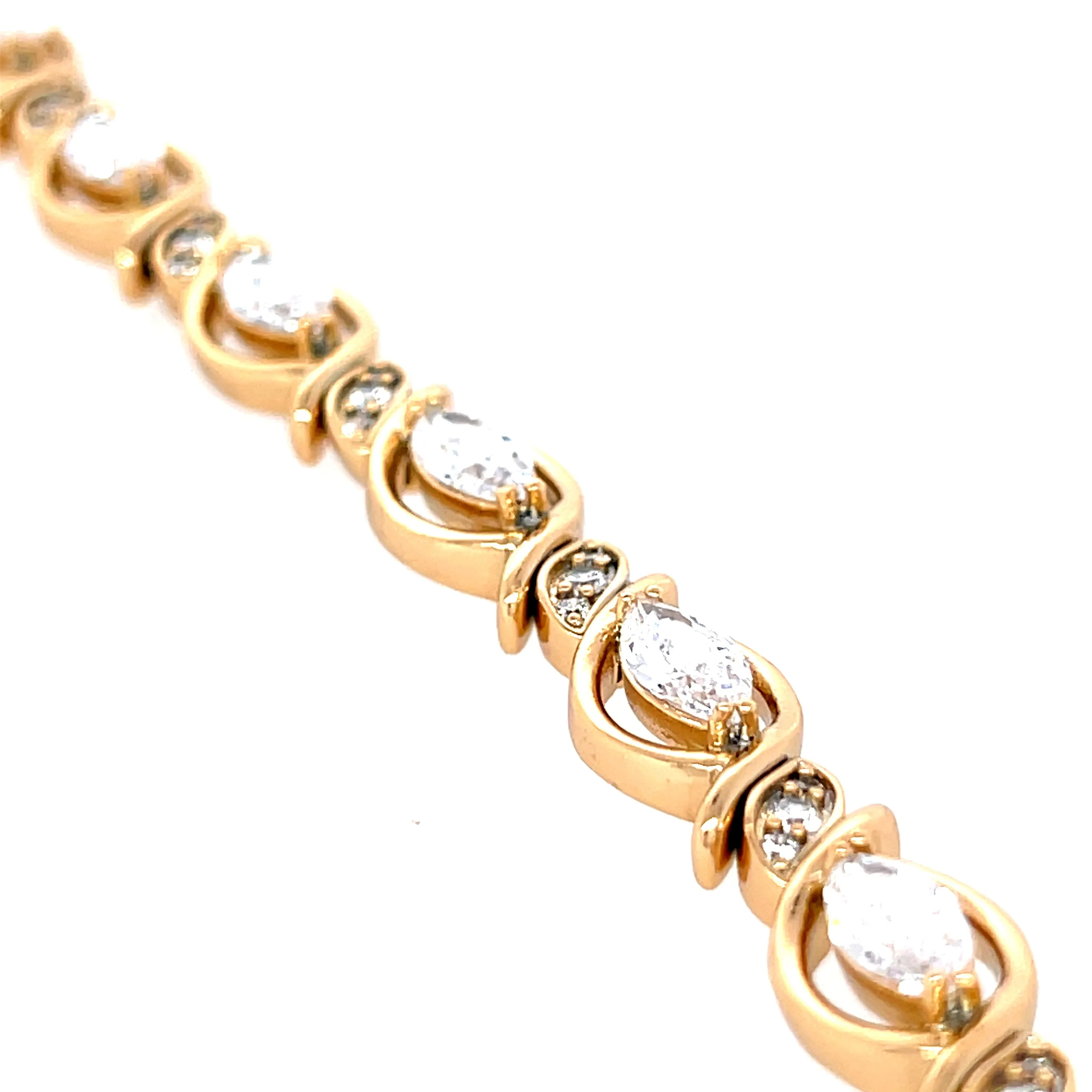 Clear Zirconia Stones link bracelet Rose gold filled