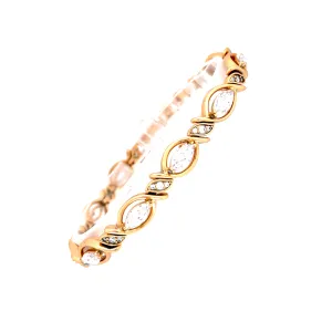 Clear Zirconia Stones link bracelet Rose gold filled