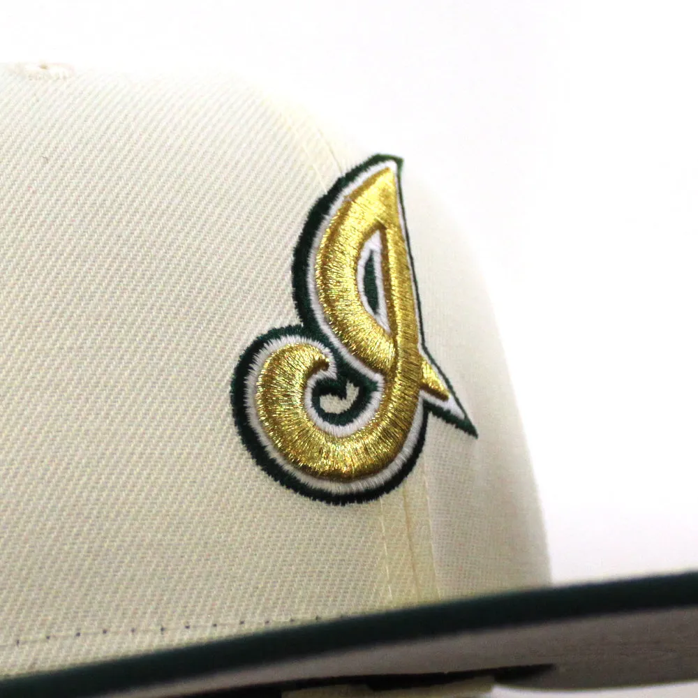 Cleveland Indians Jacobs Field New Era 59Fifty Fitted Hat (Chrome White, Cilantro Green Gray Under Brim)