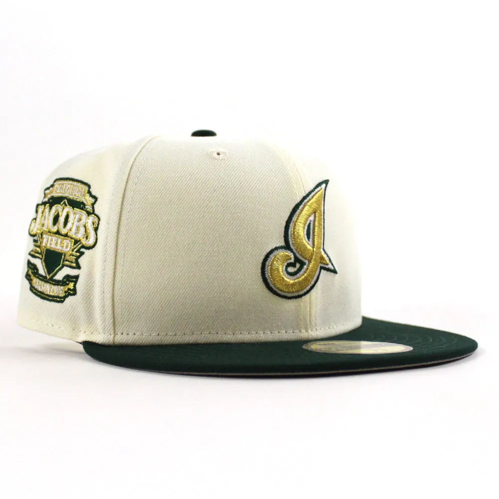 Cleveland Indians Jacobs Field New Era 59Fifty Fitted Hat (Chrome White, Cilantro Green Gray Under Brim)