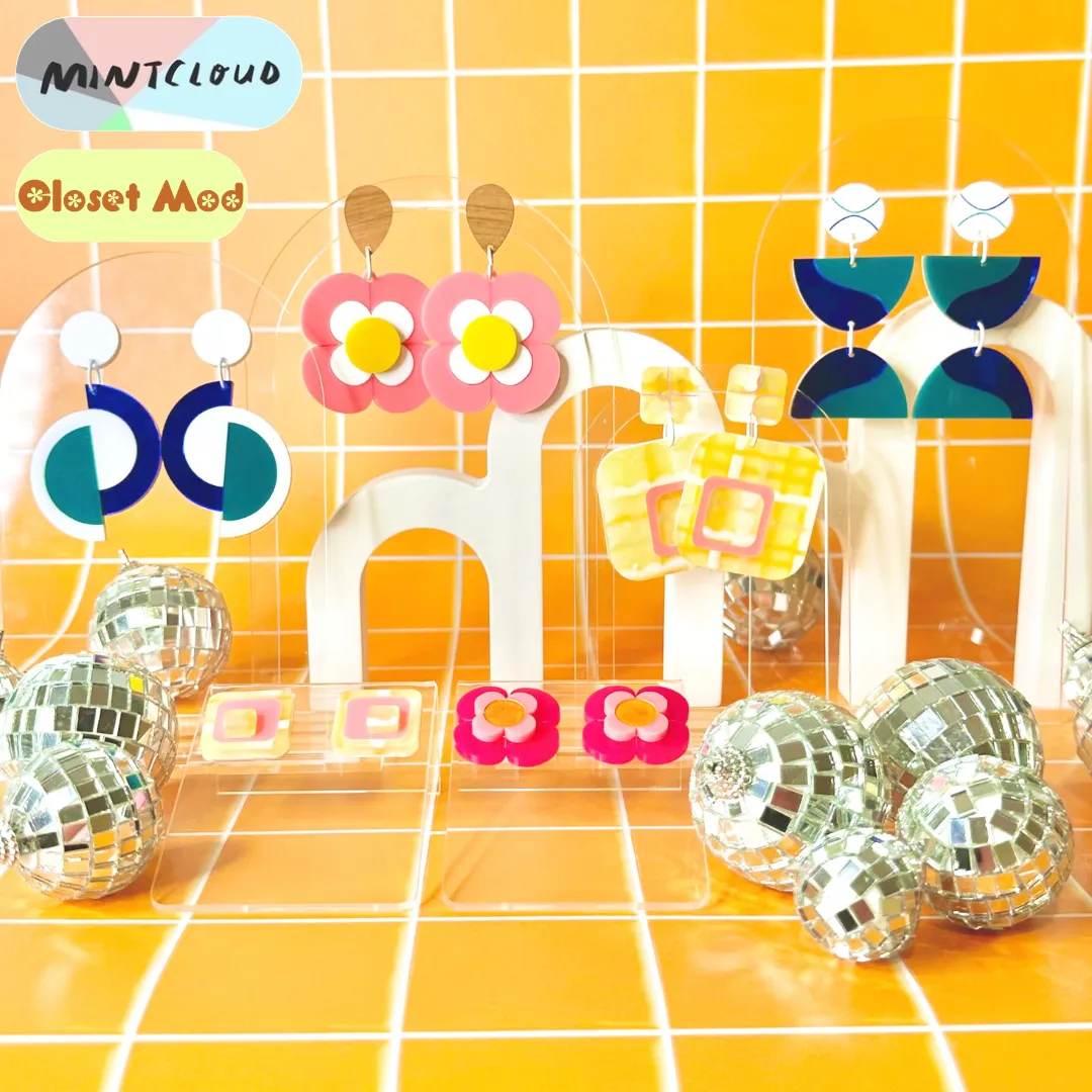 Closet Mod x Mintcloud Collaboration Earrings - The Plaid Stud