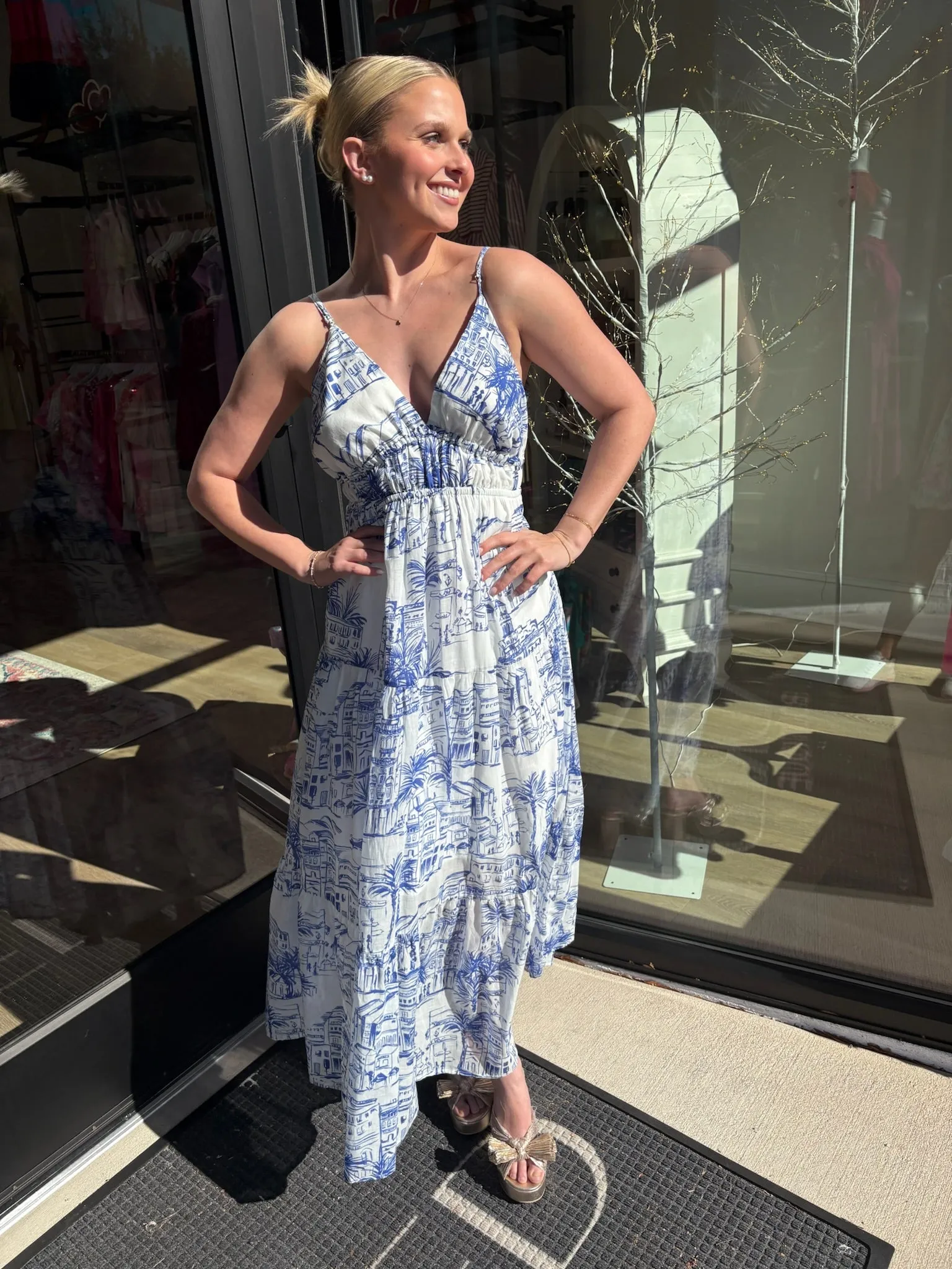 Coastal Sketch Maxi Dress