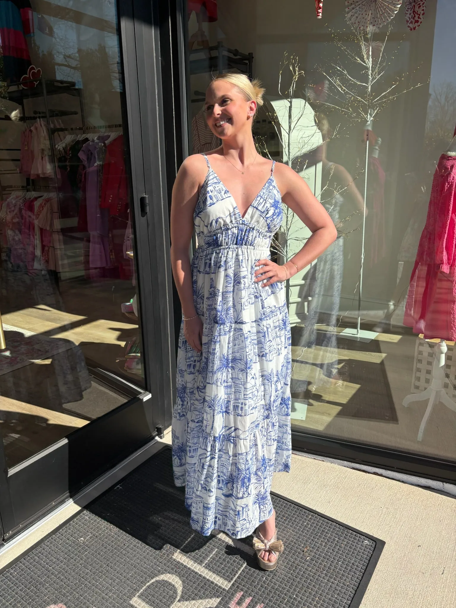 Coastal Sketch Maxi Dress