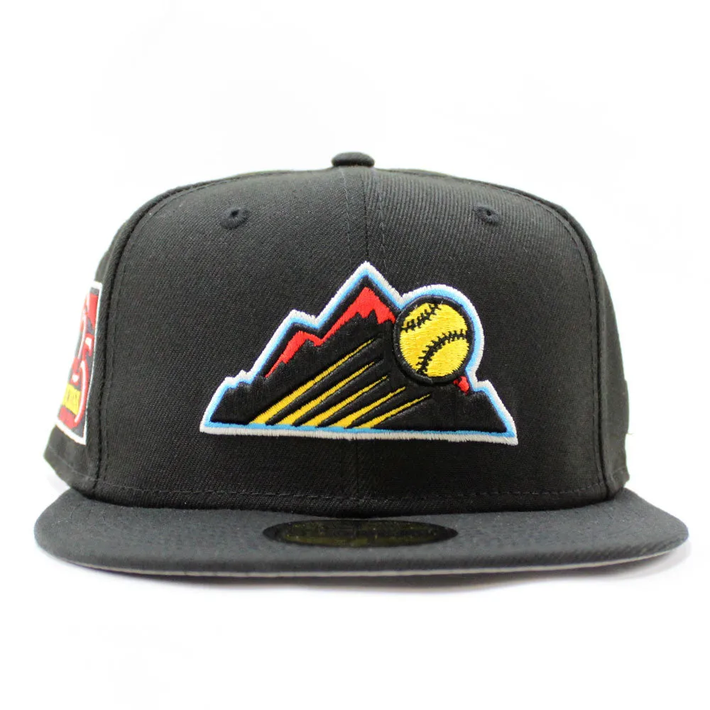 Colorado Rockies 25th Anniversary New Era 59Fifty Fitted Hat (Glow in the Dark BLACK REFLECTIVE  3M Gray Under Brim)