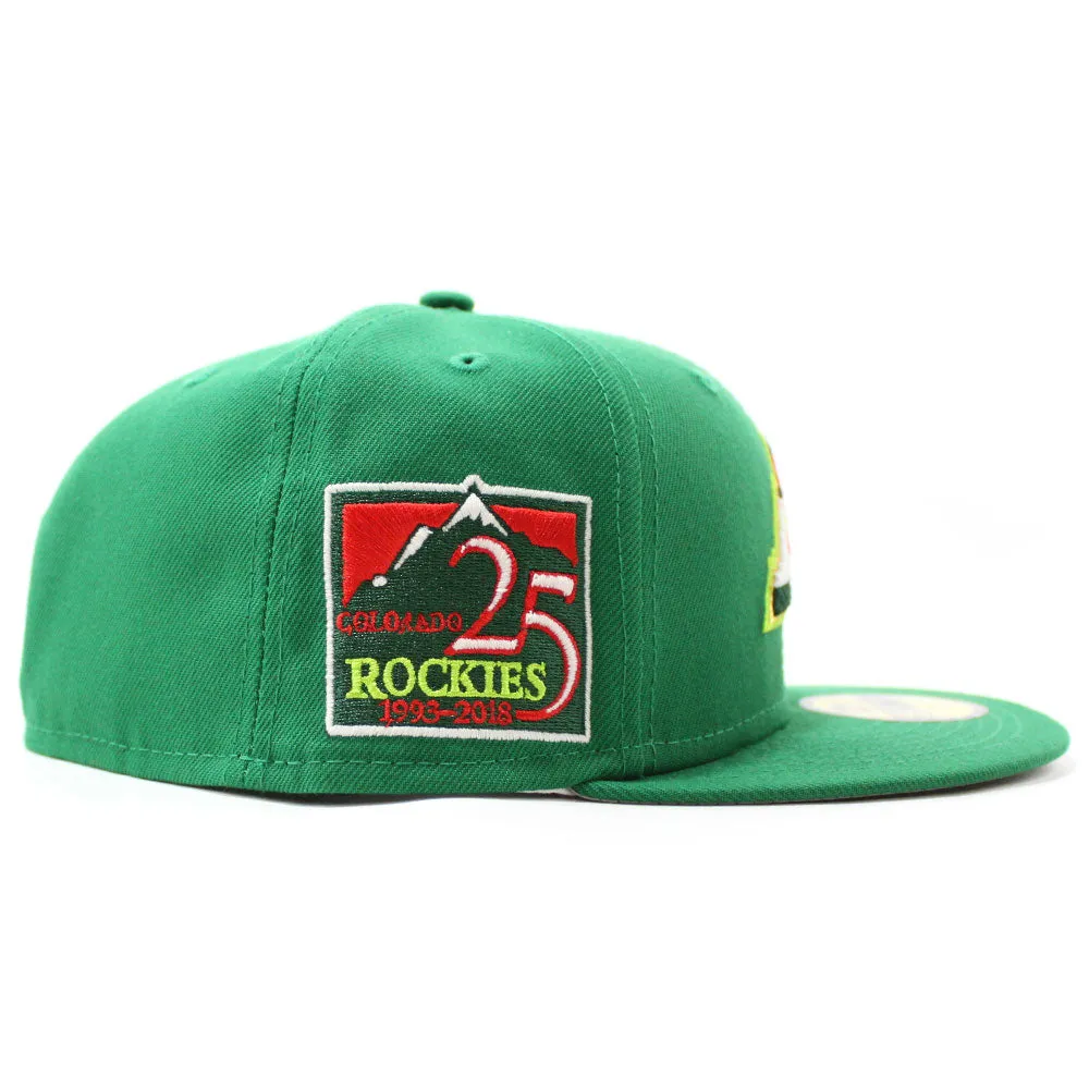 Colorado Rockies 25TH Anniversary New Era 59Fifty Fitted Hat V2 (Glow in the Dark MTN DEW Kelly REFLECTIVE 3M Under Brim)