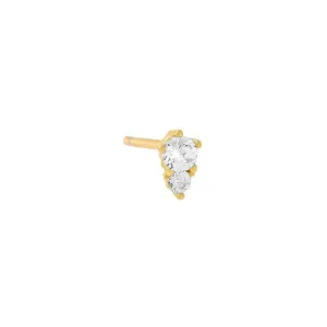 Colored Graduated Double Solitaire Stud Earring