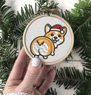 Corgi Funny Embroidered Christmas Ornaments
