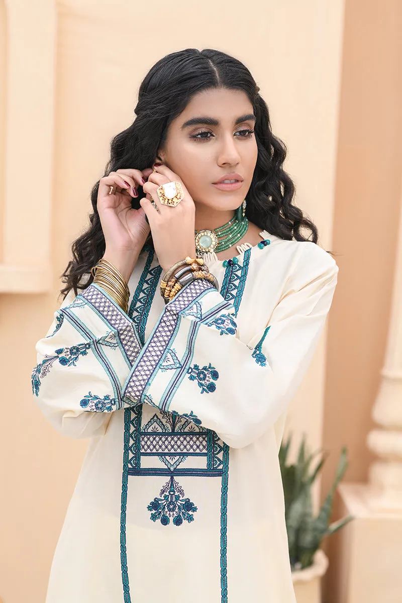 CREAM SAND - EMBROIDERED SHIRT